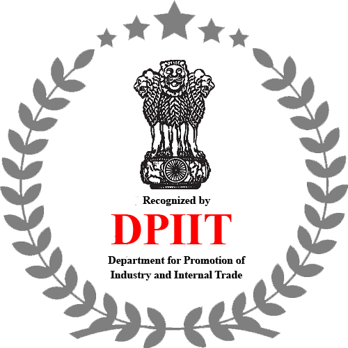 DPIIT recognized startup logo with Indian national emblem and laurel wreath