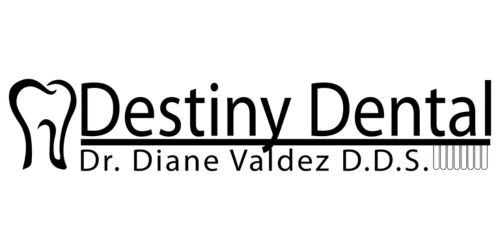 Destiny Dental logo featuring a tooth icon with the practice name and Dr. Diane Valdez D.D.S.
