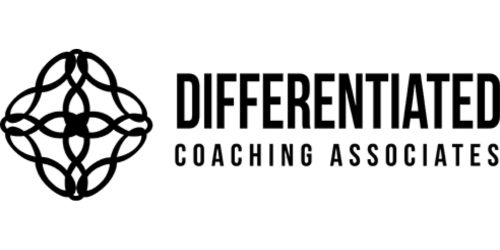 Differentiated Coaching Associates logo featuring a geometric emblem with bold typography representing leadership and professional coaching services.